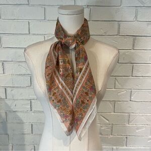 Vintage the Specialty House Pink Floral 100% Silk Scarf Japan 32”